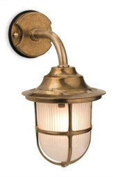 Luminosa Lighting Luminosa Nautic 1 Light Outdoor Wall Light Brass, Frosted Glass Ip64, E27