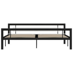 Vidaxl Bed Frame Without Mattress Black And White Metal 180X200 Cm Super King - thumbnail 3
