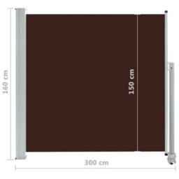 Berkfield Patio Retractable Side Awning 160X300 Cm Brown - thumbnail 8