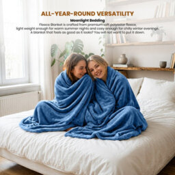Moonlight Bedding Fleece Blanket Soft Throw Lightweight All Season Sofa, Bed & Travel Blanket Single (Teal, 130X150Cm) - thumbnail 3