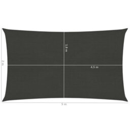 Berkfield Sunshade Sail 160 G/m2 Anthracite 2X5 M Hdpe - thumbnail 6