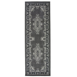 Melrose Colorama Traditional Design Grey Area Runner Rug 067/200Cm - thumbnail 2