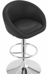 Lombardo Bar Stool Height Adjustable Black Padded Seat - thumbnail 3