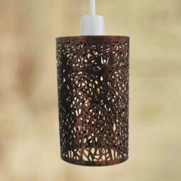 Brushed Brass Metal Drum Cage 15W X 25H Ceiling Pendant Lamp Shade Easy Fit Hanging Lights With Reducer Plate - thumbnail 7