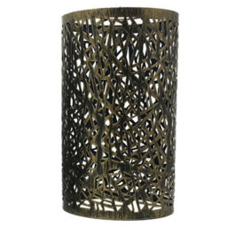 Brushed Brass Metal Drum Cage 15W X 25H Ceiling Pendant Lamp Shade Easy Fit Hanging Lights With Reducer Plate