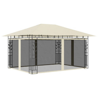 Walplus Gazebo With Mosquito Net 4X3X2.73 M Cream 180 G/ma - image 1