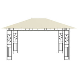 Walplus Gazebo With Mosquito Net 4X3X2.73 M Cream 180 G/ma - thumbnail 3