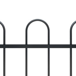 Walplus Garden Fence With Hoop Top Steel 181X120 Cm Black - thumbnail 3