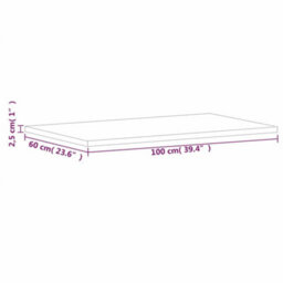Berkfield Table Top 100X60X2.5 Cm Rectangular Solid Wood Beech - thumbnail 7