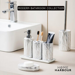 Home Harbour Modern Bathroom Collection Set Of 6 Bathroom Accessories Soap Dispenser Toothbrush Holder Storage Holder - thumbnail 2