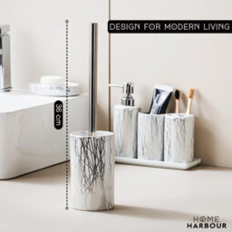 Home Harbour Modern Bathroom Collection Set Of 6 Bathroom Accessories Soap Dispenser Toothbrush Holder Storage Holder - thumbnail 4