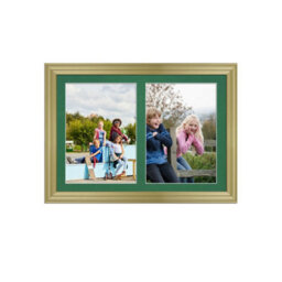 AK Frames 20X14 Gold Classic Multi Photo Frame With Emerald Mount - Holds 2 Apertures (2X) A4 Photos