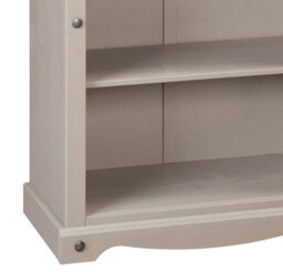 Mews Corona Grey Tall Bookcase Large Mexican Solid Pine 5 Shelf - thumbnail 3