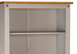 Mews Corona Grey Tall Bookcase Large Mexican Solid Pine 5 Shelf - thumbnail 4