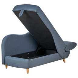 Beliani Right-Hand Chaise Longue Meri With Storage Faux Linen Blue - thumbnail 7