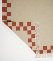 Furniturebox Uk Matilda Beige & Red Check Border Flatweave Rug 120X170Cm - thumbnail 6