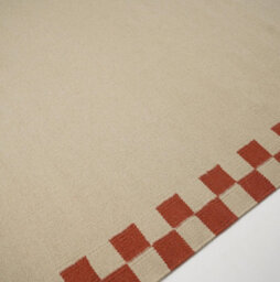 Furniturebox Uk Matilda Beige & Red Check Border Flatweave Rug 120X170Cm - thumbnail 5