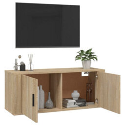 Berkfield Wall Mounted Tv Cabinet Sonoma Oak 100X34.5X40 Cm - thumbnail 5