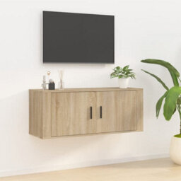 Berkfield Wall Mounted Tv Cabinet Sonoma Oak 100X34.5X40 Cm - thumbnail 1