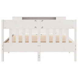 Berkfield Bookcase Bed Without Mattress White 150X200 Cm King Size Solid Wood Pine - thumbnail 4