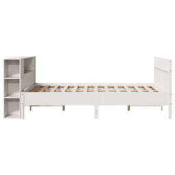 Berkfield Bookcase Bed Without Mattress White 150X200 Cm King Size Solid Wood Pine - thumbnail 5