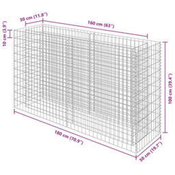 Walplus Gabion Raised Bed Galvanised Steel 180X50X100 Cm - thumbnail 8
