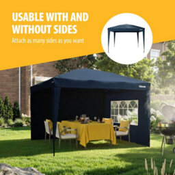 Tristar 3X3M Pop Up Party Tent Pt-7808 With Side Walls Waterproof Gazebo Dark Blue - thumbnail 3