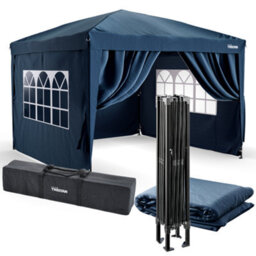 Tristar 3X3M Pop Up Party Tent Pt-7808 With Side Walls Waterproof Gazebo Dark Blue