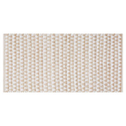 Beliani Beige Jute Cotton Rug 80 X 150 Cm - Hand-Woven Geometric, Low Pile Medium Rug - thumbnail 1