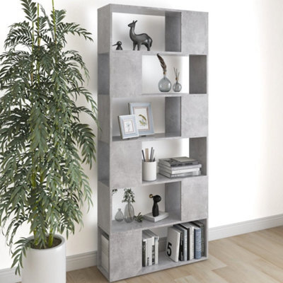 Berkfield Book Cabinet Room Divider Concrete Grey 80X24X186 Cm Engineered Wood - image 1