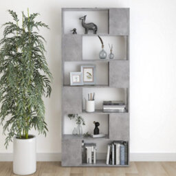 Berkfield Book Cabinet Room Divider Concrete Grey 80X24X186 Cm Engineered Wood - thumbnail 6