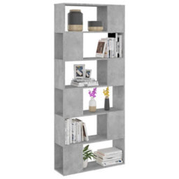 Berkfield Book Cabinet Room Divider Concrete Grey 80X24X186 Cm Engineered Wood - thumbnail 5