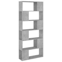 Berkfield Book Cabinet Room Divider Concrete Grey 80X24X186 Cm Engineered Wood - thumbnail 2