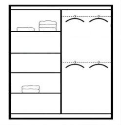 Arte Bastia 200Cm Sliding Door Wardrobe In Graphite Matt - Sleek Design With Mirrored Elegance - thumbnail 3