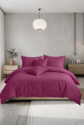 Plain Dyed Easy Care Polycotton Duvet Cover And Pillowcase/s Set Bed Linen Fuchsia