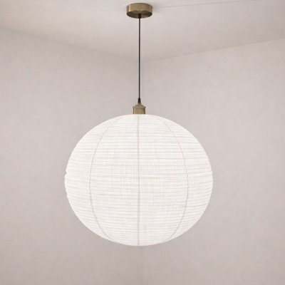 CGC Interiors Cgc Sybil Linen Large Round Globe Easy Fit Hand Made Lampshade - image 1