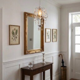 Happy Homewares Polished Chrome Shabby Chic Chandelier Style Pendant Shade With Acrylic - thumbnail 6