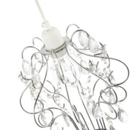 Happy Homewares Polished Chrome Shabby Chic Chandelier Style Pendant Shade With Acrylic - thumbnail 4