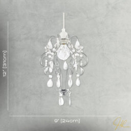 Happy Homewares Polished Chrome Shabby Chic Chandelier Style Pendant Shade With Acrylic - thumbnail 7