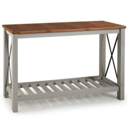 Mercers Furniture Cottage Grey Painted Pine Console Table Sideboard Wooden With Storage Shelf 81H X 132W X 36D Cm - thumbnail 3