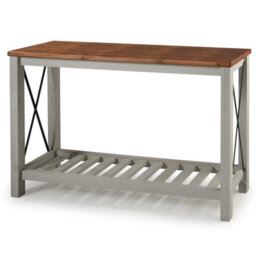 Mercers Furniture Cottage Grey Painted Pine Console Table Sideboard Wooden With Storage Shelf 81H X 132W X 36D Cm - thumbnail 4