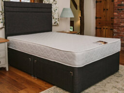 Divan Base Direct Rome Comfort Deluxe Sprung Divan Bed Set 2Ft6 Small Single 2 Drawers Side - Lino Charcoal - thumbnail 6