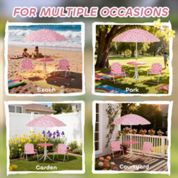 Aiyaplay Kids Garden Furniture With 2 Folding Chairs And Umbrella, Pink - thumbnail 7