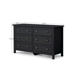 Oakham Premium Solace 6 Drawer Wide Chest - Anthracite - thumbnail 4