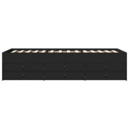 Berkfield Daybed With Drawers Without Mattress Black 100X200 Cm - thumbnail 4
