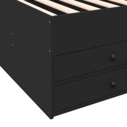 Berkfield Daybed With Drawers Without Mattress Black 100X200 Cm - thumbnail 7