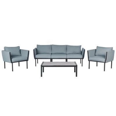 Beliani Garden Lounge Set With Table 5 Seater Skala Metal Dark Grey - image 1