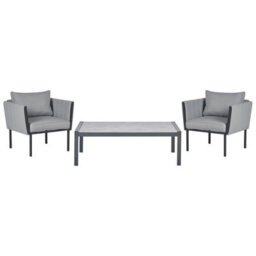 Beliani Garden Lounge Set With Table 5 Seater Skala Metal Dark Grey - thumbnail 7