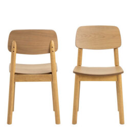 Wyld Haus Set Of 2 Quietwood Oak Dining Chairs In Matt Oak Look, Scandinavian Style - thumbnail 3