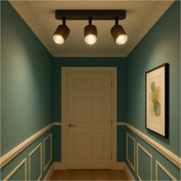 Loops Stylish Bronze And Black Triple Led Bathroom Ceiling Spotlight For Modern Interiors